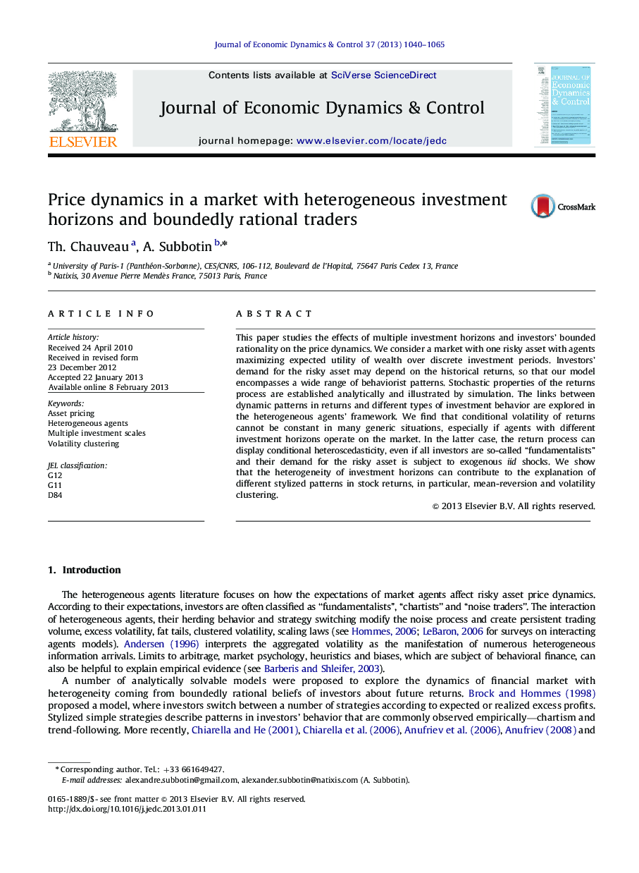 Price dynamics in a market with heterogeneous investment horizons and boundedly rational traders