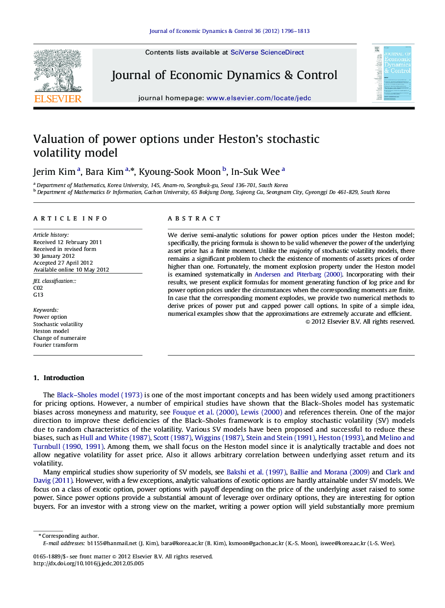 Valuation of power options under Heston's stochastic volatility model