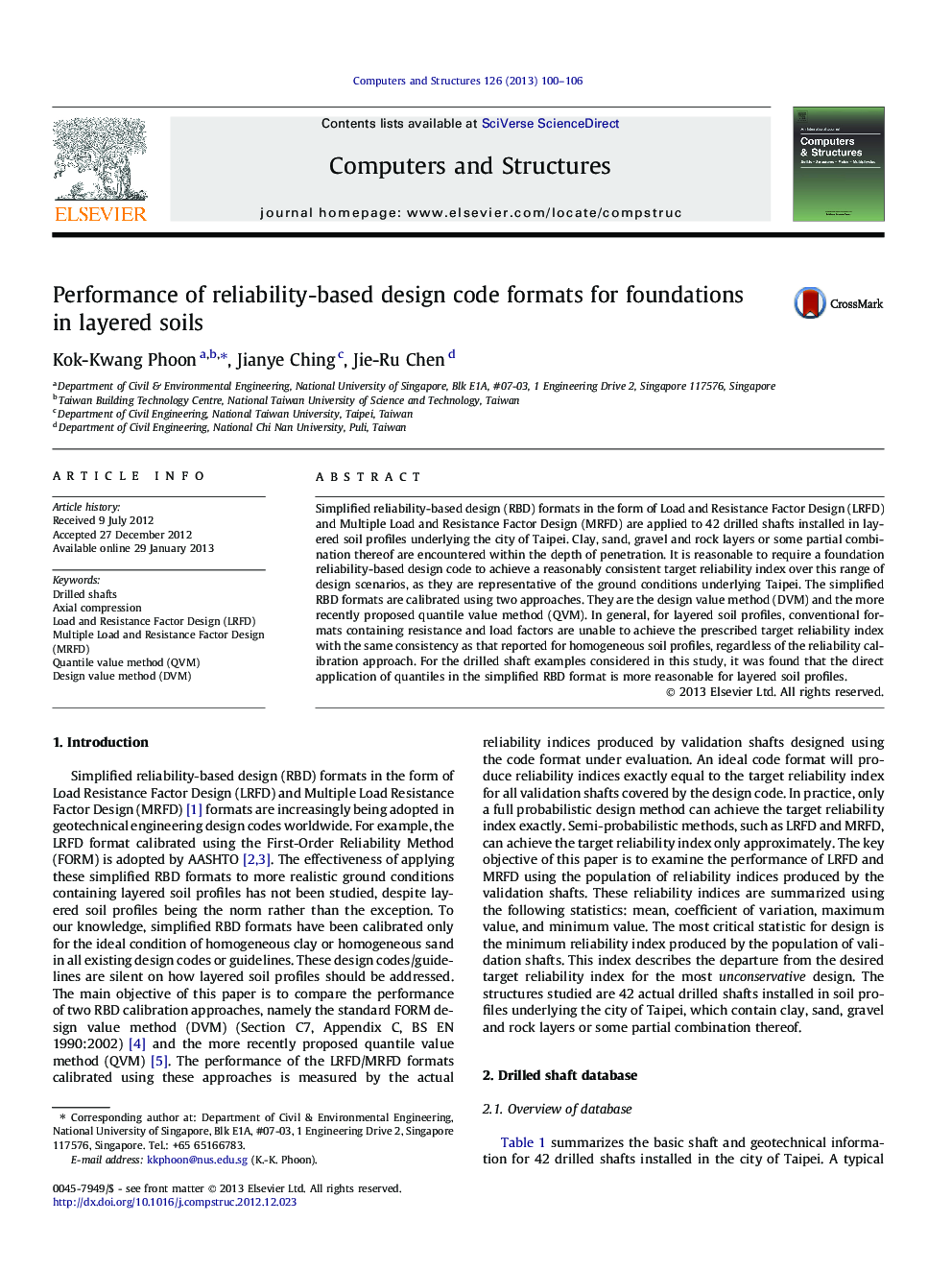 Performance of reliability-based design code formats for foundations in layered soils