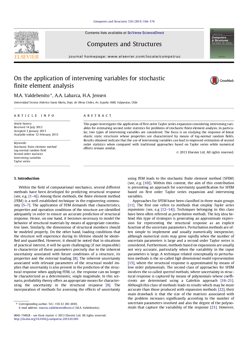 On the application of intervening variables for stochastic finite element analysis