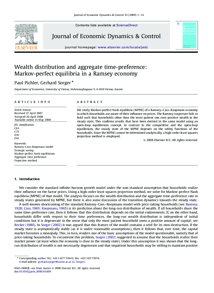 Wealth distribution and aggregate time-preference: Markov-perfect equilibria in a Ramsey economy