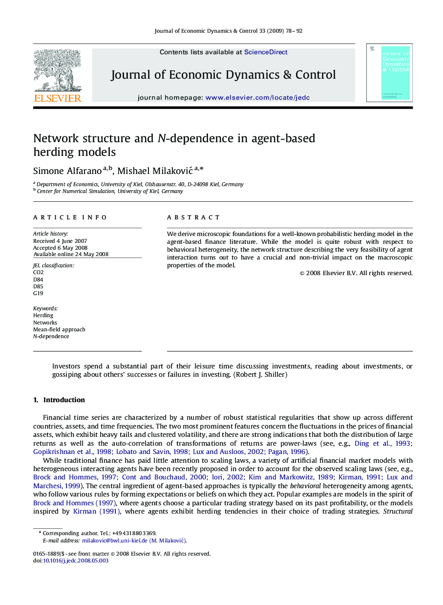 Network structure and N-dependence in agent-based herding models