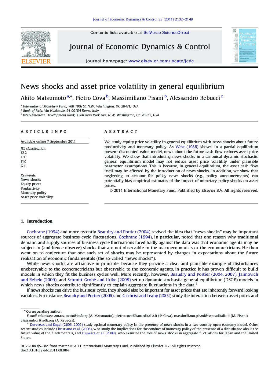 News shocks and asset price volatility in general equilibrium