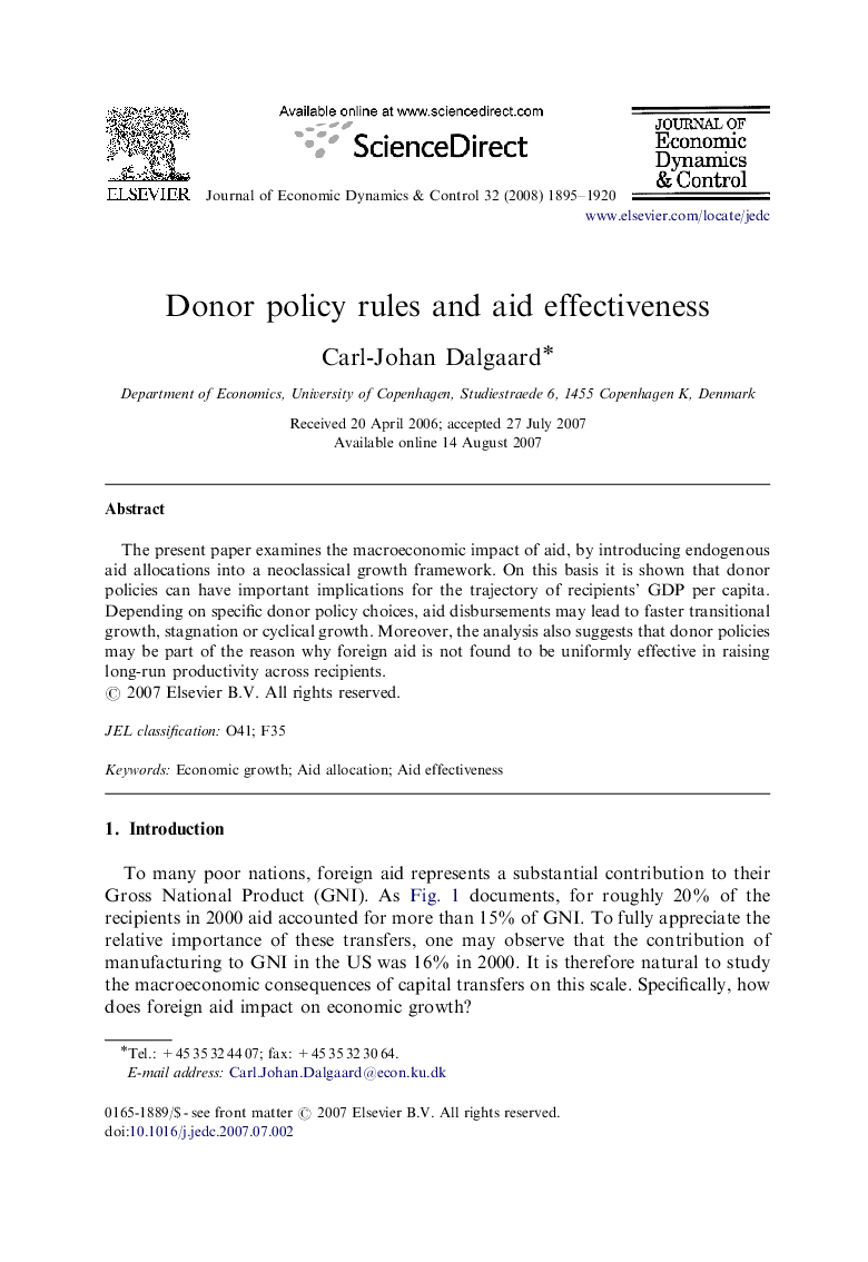 Donor policy rules and aid effectiveness