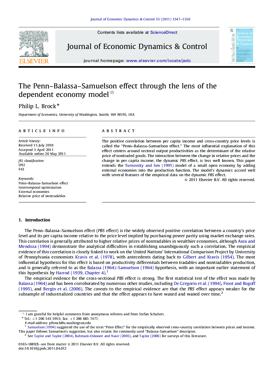 The Penn-Balassa-Samuelson effect through the lens of the dependent economy model