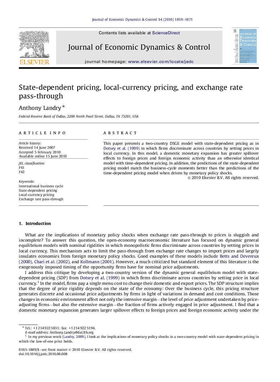 State-dependent pricing, local-currency pricing, and exchange rate pass-through