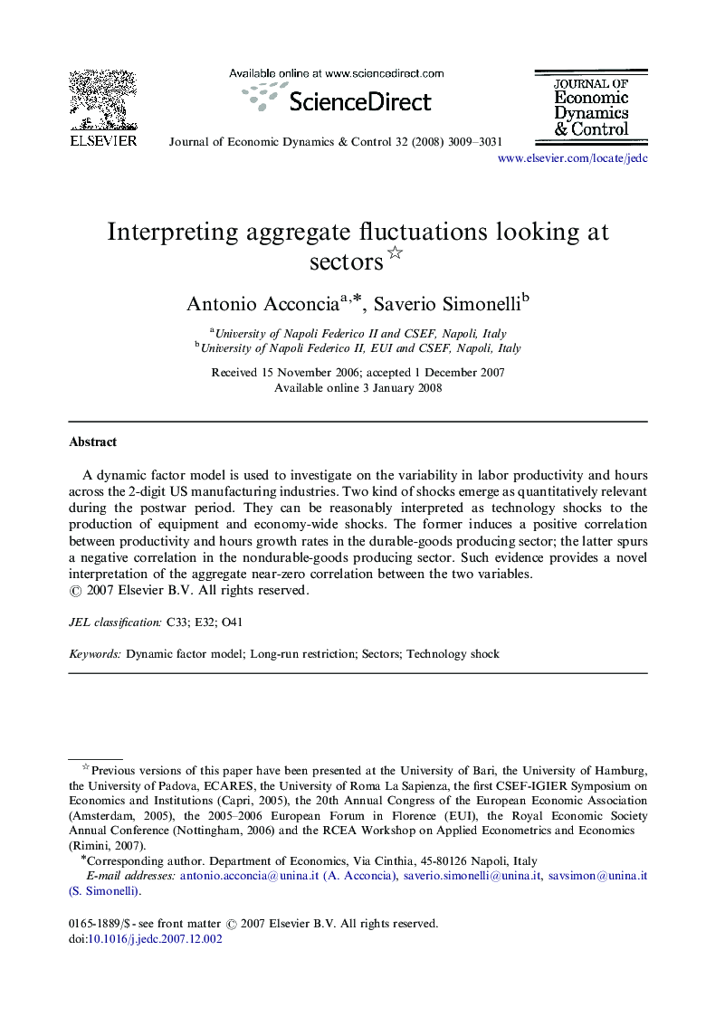 Interpreting aggregate fluctuations looking at sectors