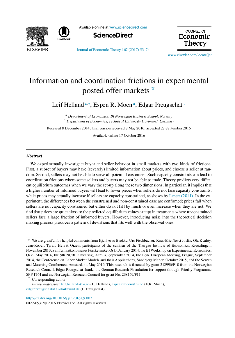 Information and coordination frictions in experimental posted offer markets