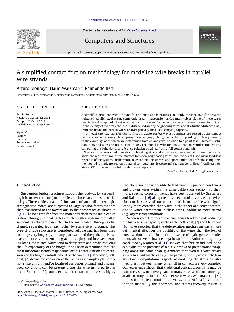 A simplified contact-friction methodology for modeling wire breaks in parallel wire strands