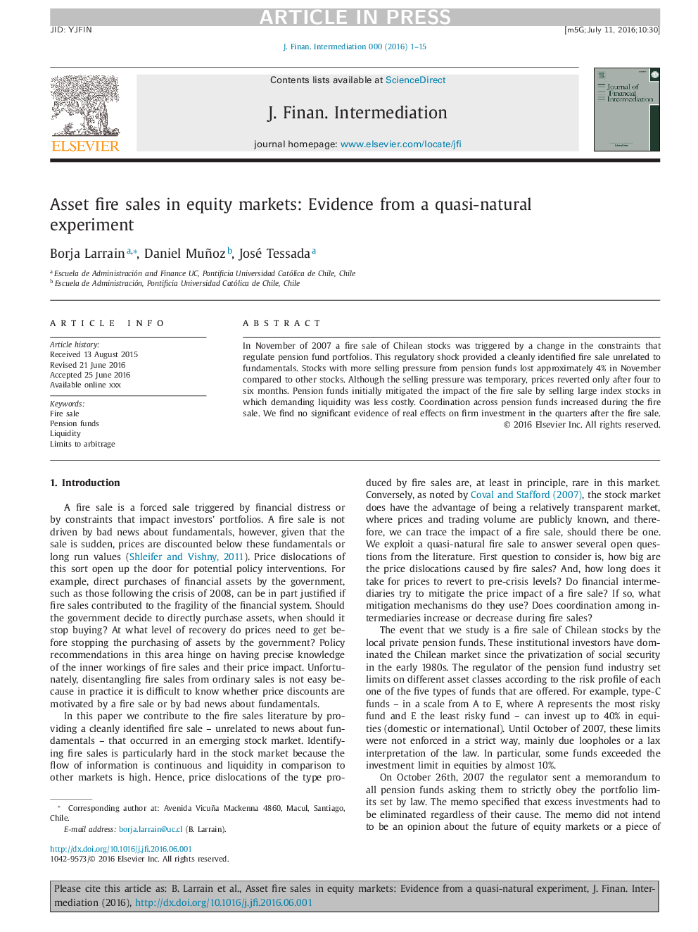 Asset fire sales in equity markets: Evidence from a quasi-natural experiment