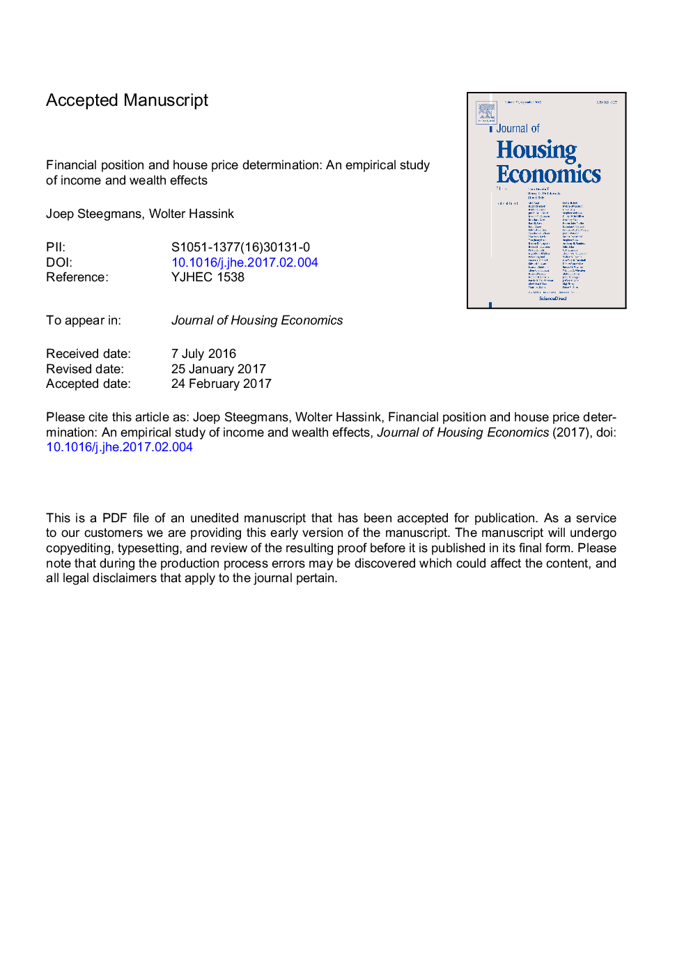 تعیین وضعیت مالی و تعیین قیمت خانه: مطالعه تجربی اثرات درآمد و ثروت 