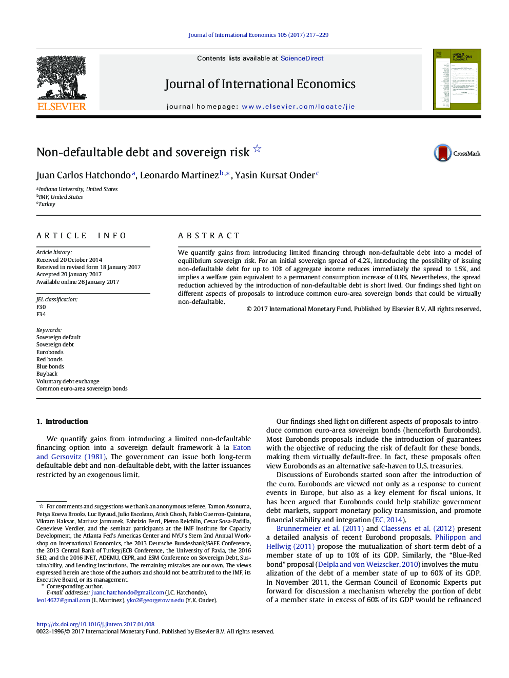 Non-defaultable debt and sovereign risk