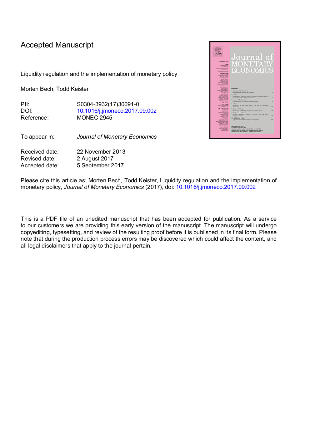 Liquidity regulation and the implementation of monetary policy