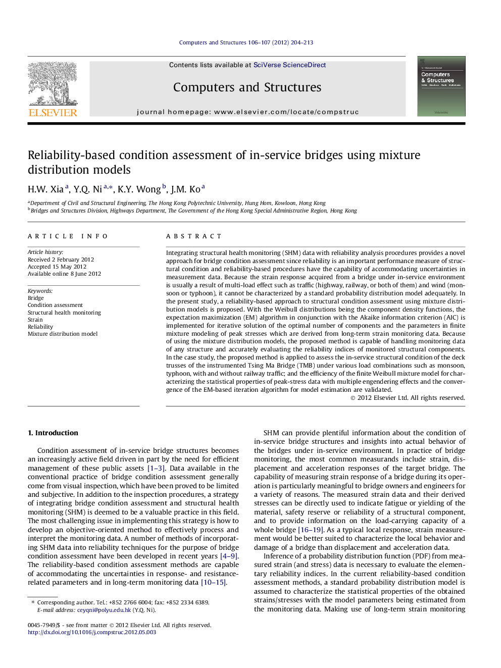 Reliability-based condition assessment of in-service bridges using mixture distribution models