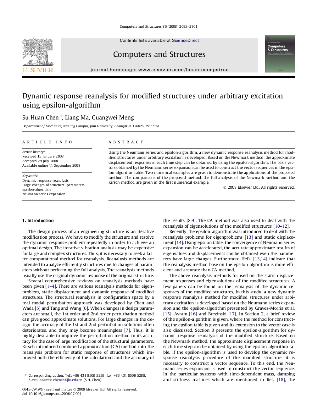 Dynamic response reanalysis for modified structures under arbitrary excitation using epsilon-algorithm