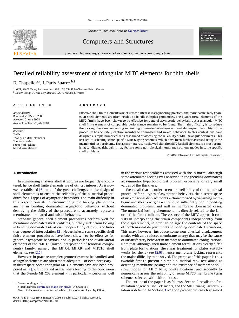 Detailed reliability assessment of triangular MITC elements for thin shells