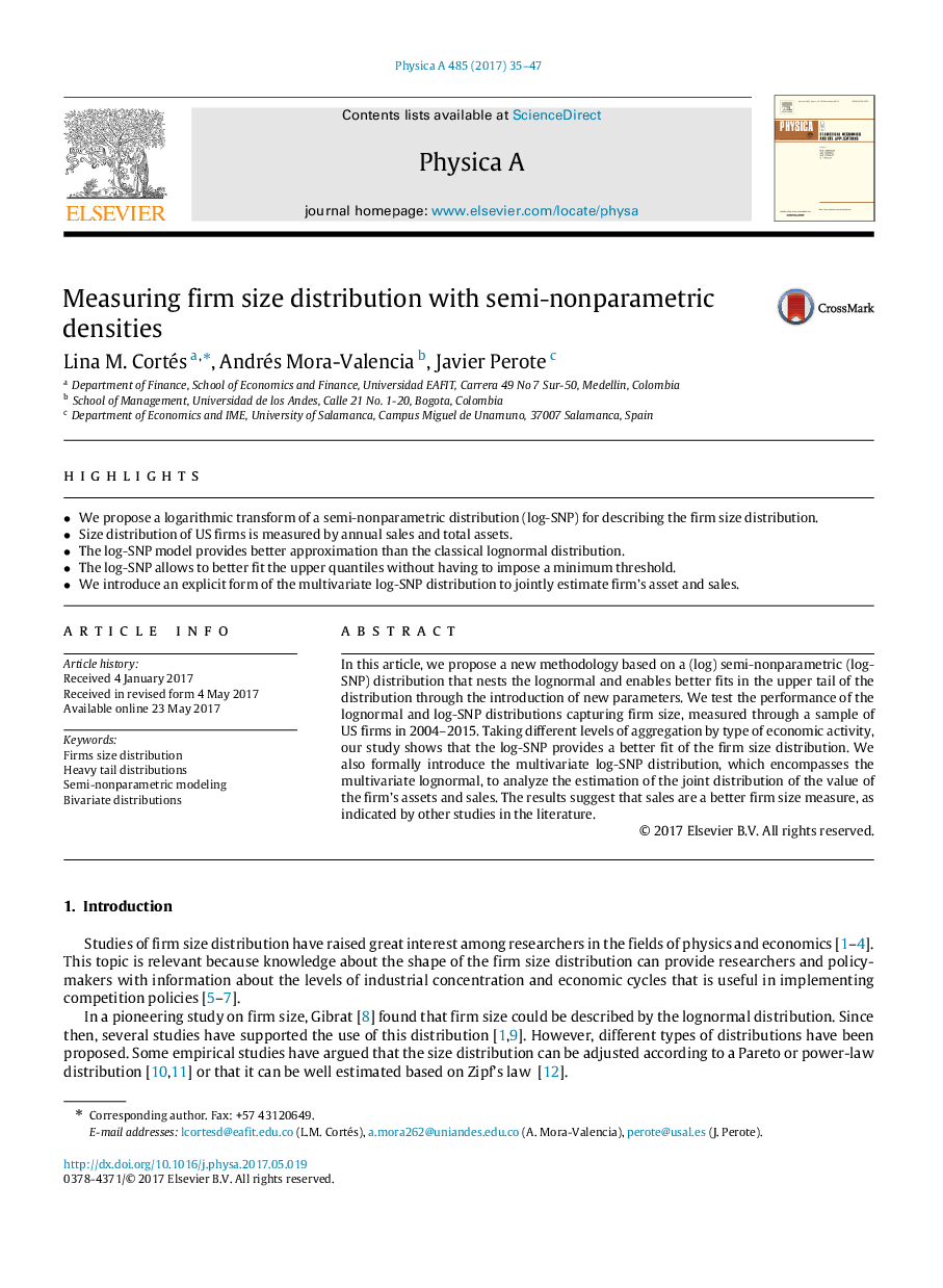 Measuring firm size distribution with semi-nonparametric densities