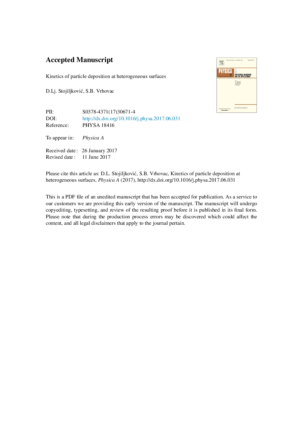 Kinetics of particle deposition at heterogeneous surfaces