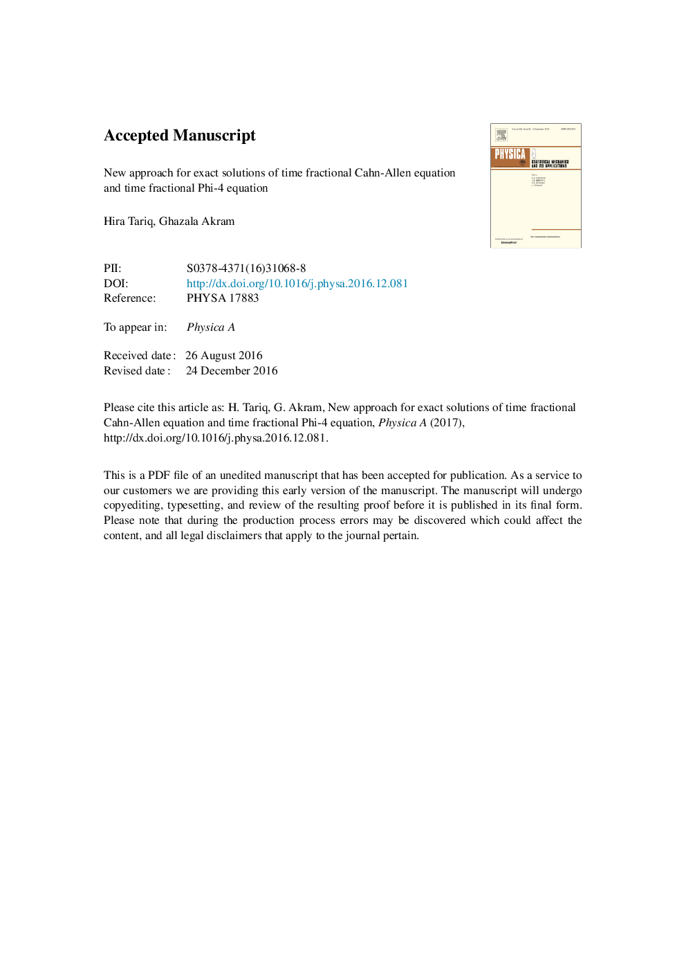 New approach for exact solutions of time fractional Cahn-Allen equation and time fractional Phi-4 equation