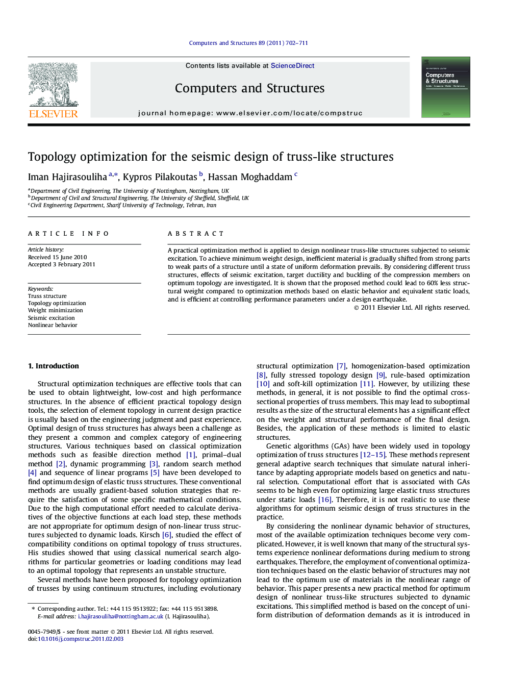 Topology optimization for the seismic design of truss-like structures