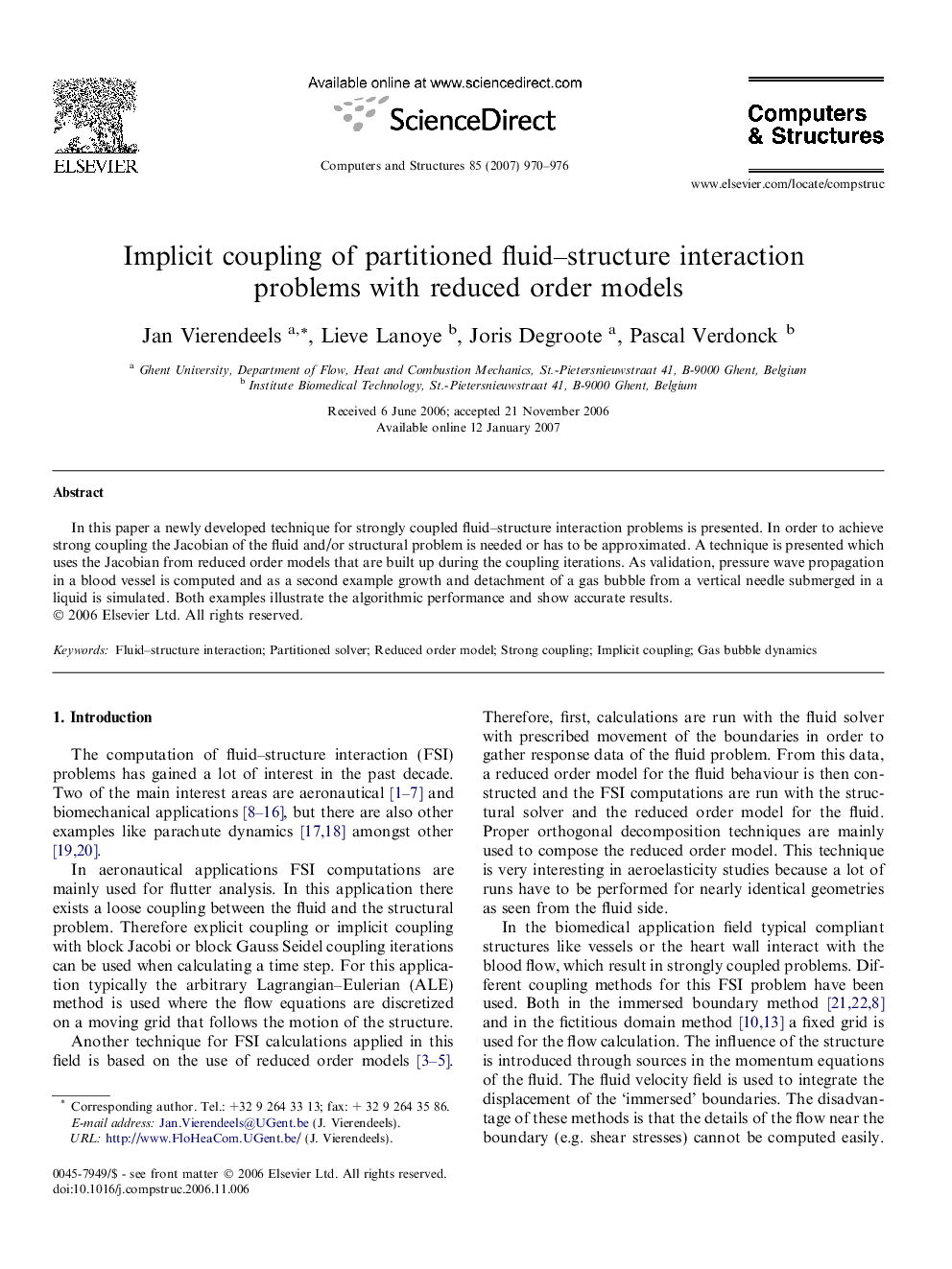 Implicit coupling of partitioned fluid–structure interaction problems with reduced order models