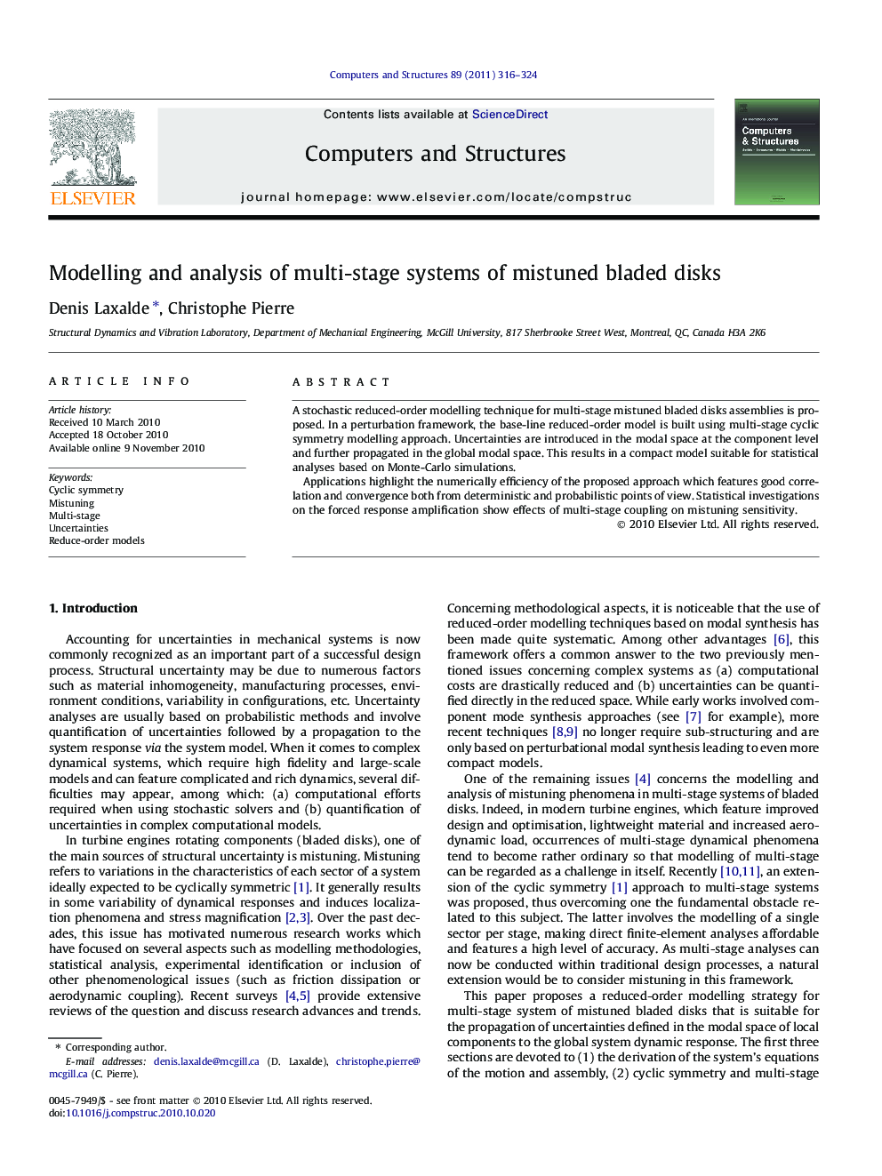 Modelling and analysis of multi-stage systems of mistuned bladed disks