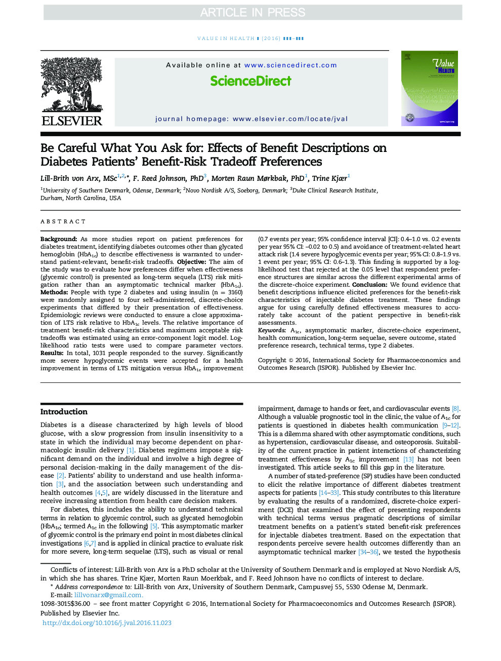 Be Careful What You Ask For: Effects of Benefit Descriptions on Diabetes Patients' Benefit-Risk Tradeoff Preferences