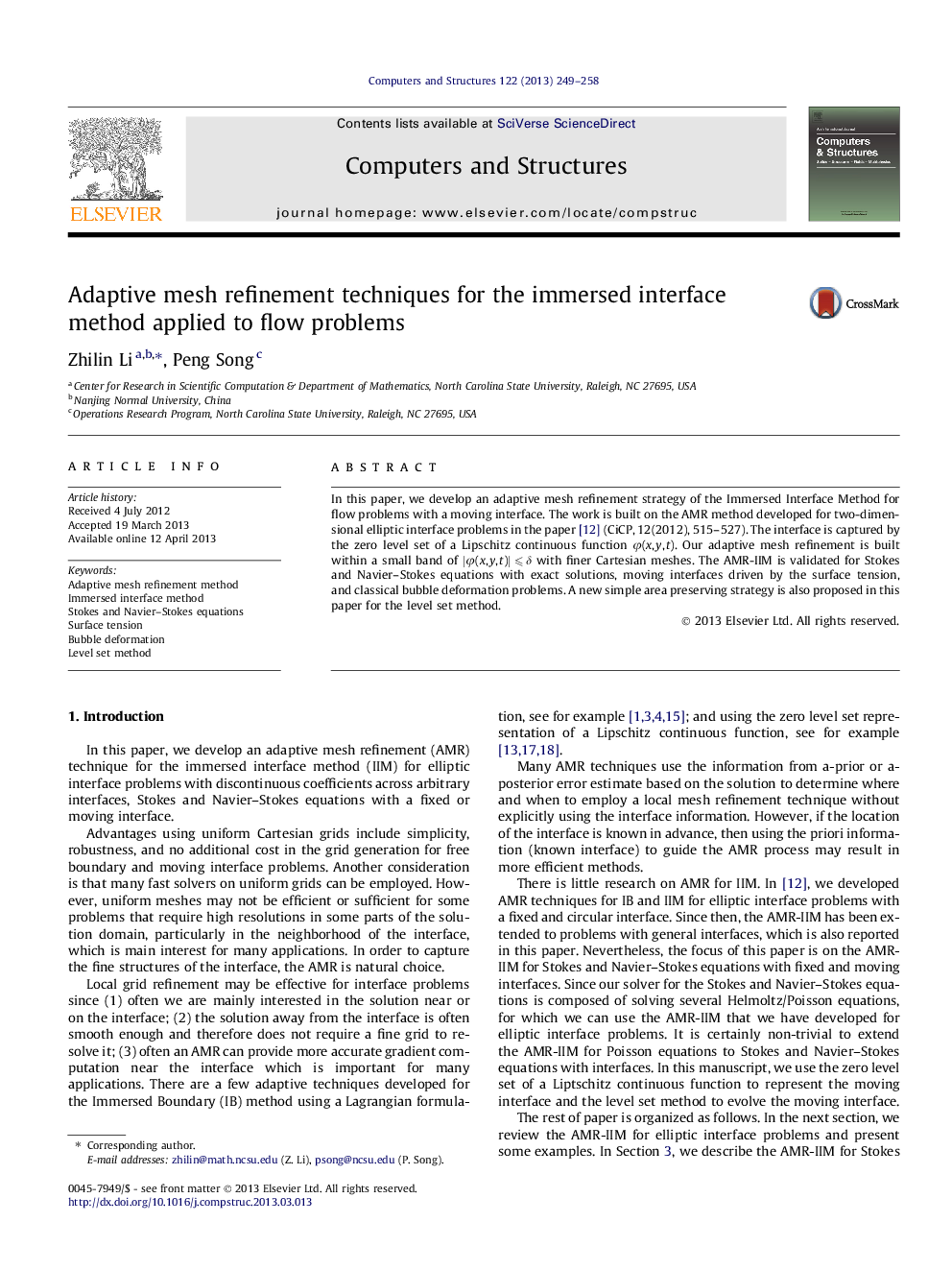 Adaptive mesh refinement techniques for the immersed interface method applied to flow problems