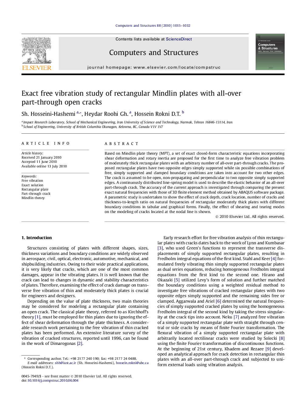 Exact free vibration study of rectangular Mindlin plates with all-over part-through open cracks