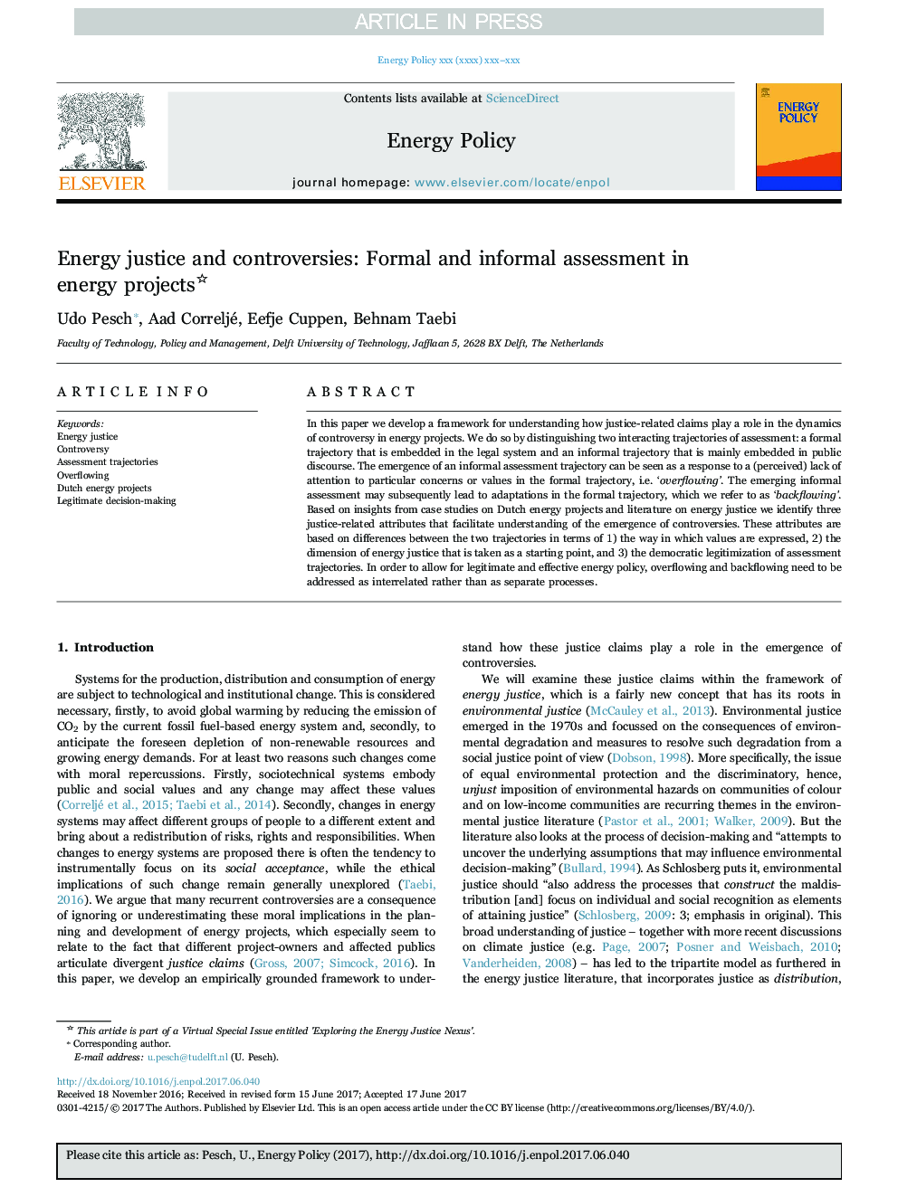 Energy justice and controversies: Formal and informal assessment in energy projects