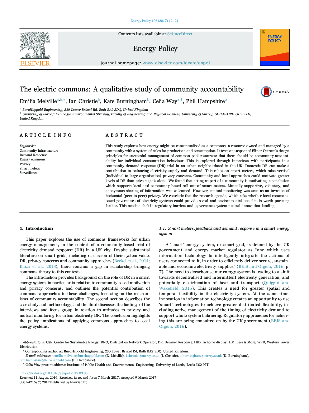 The electric commons: A qualitative study of community accountability