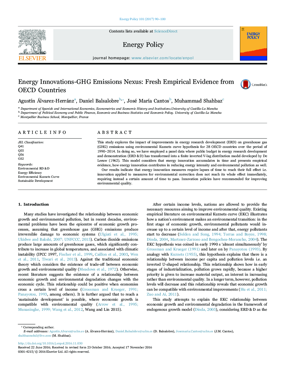 Energy Innovations-GHG Emissions Nexus: Fresh Empirical Evidence from OECD Countries