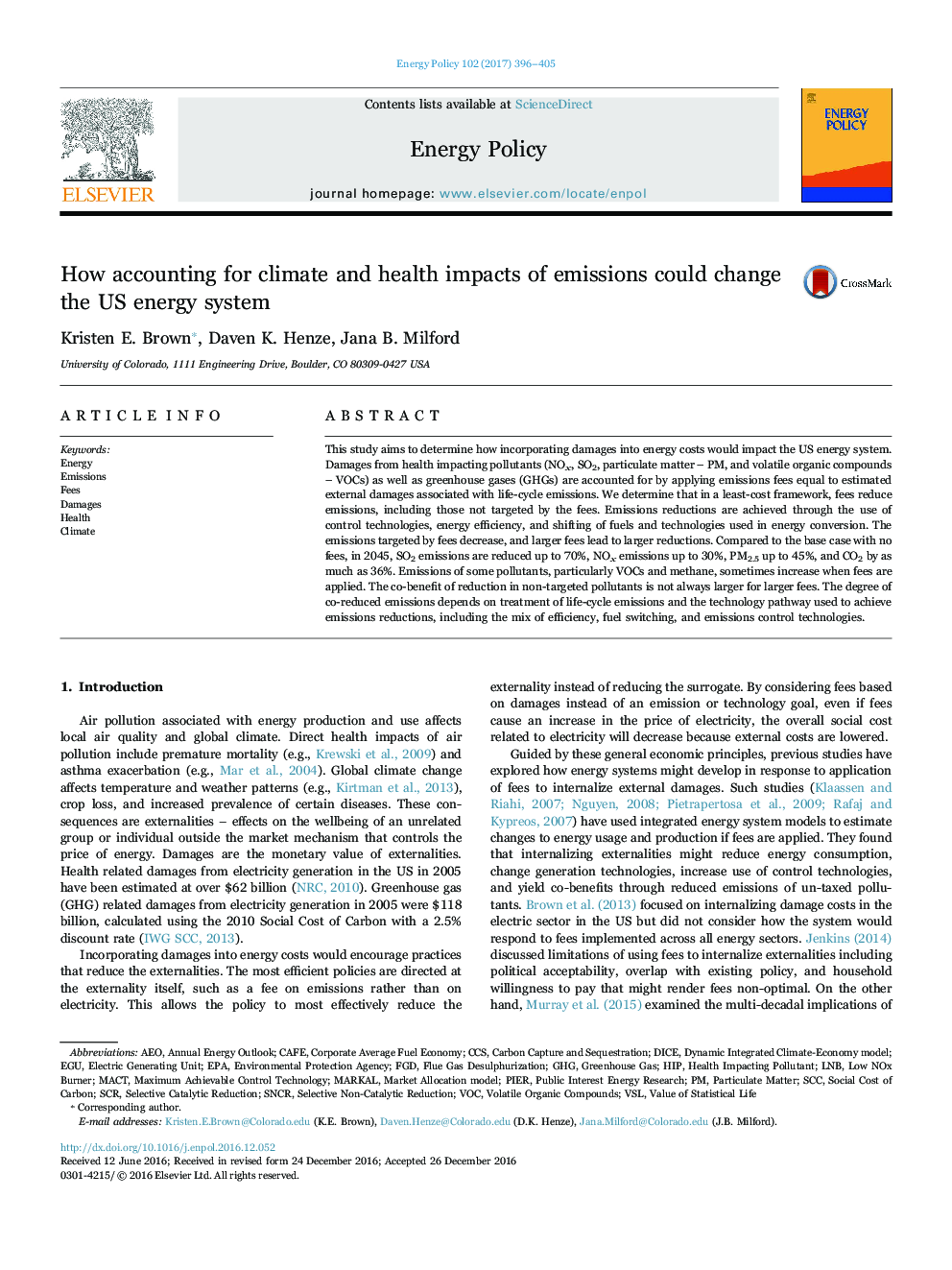 How accounting for climate and health impacts of emissions could change the US energy system