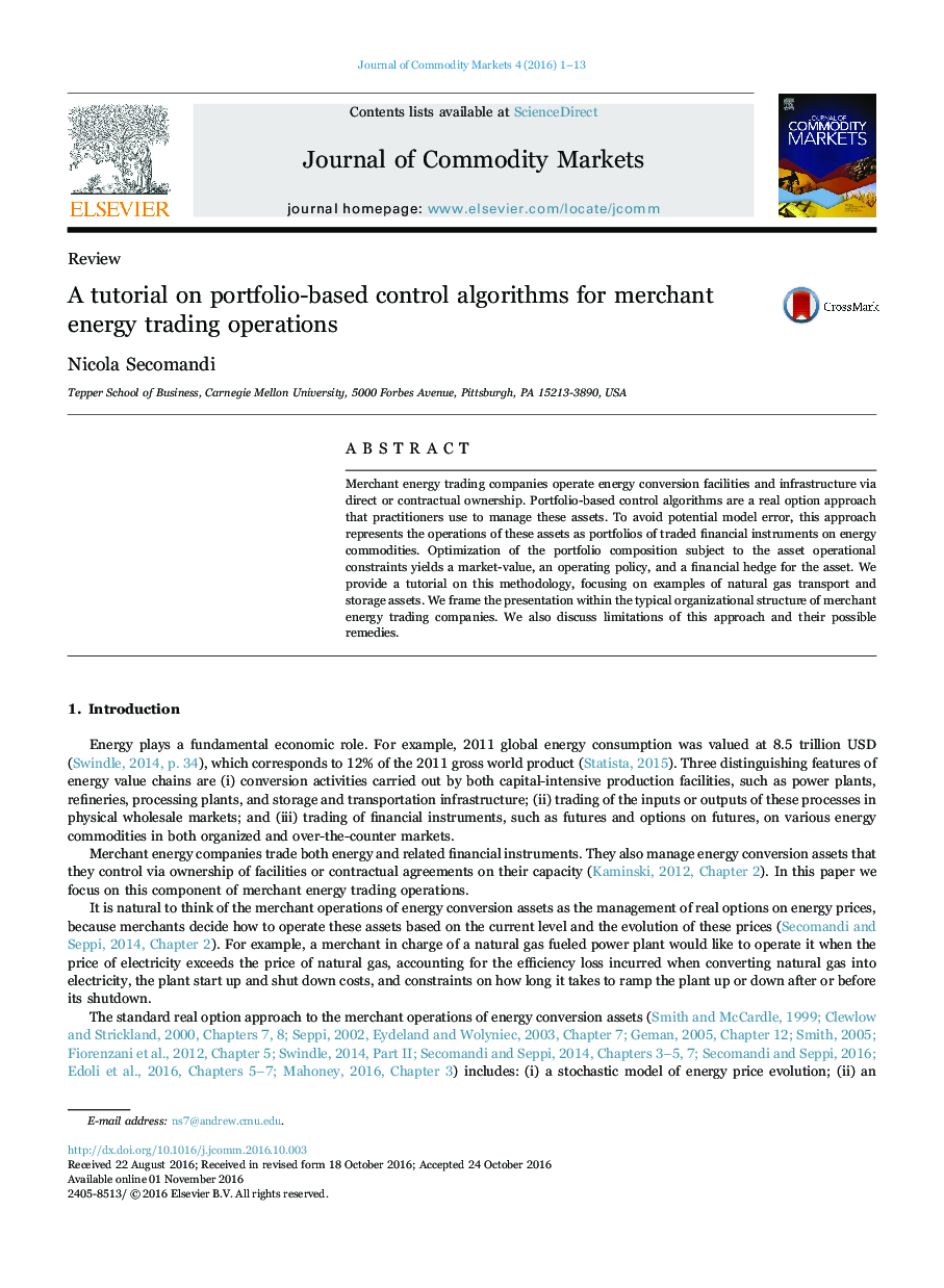 A tutorial on portfolio-based control algorithms for merchant energy trading operations