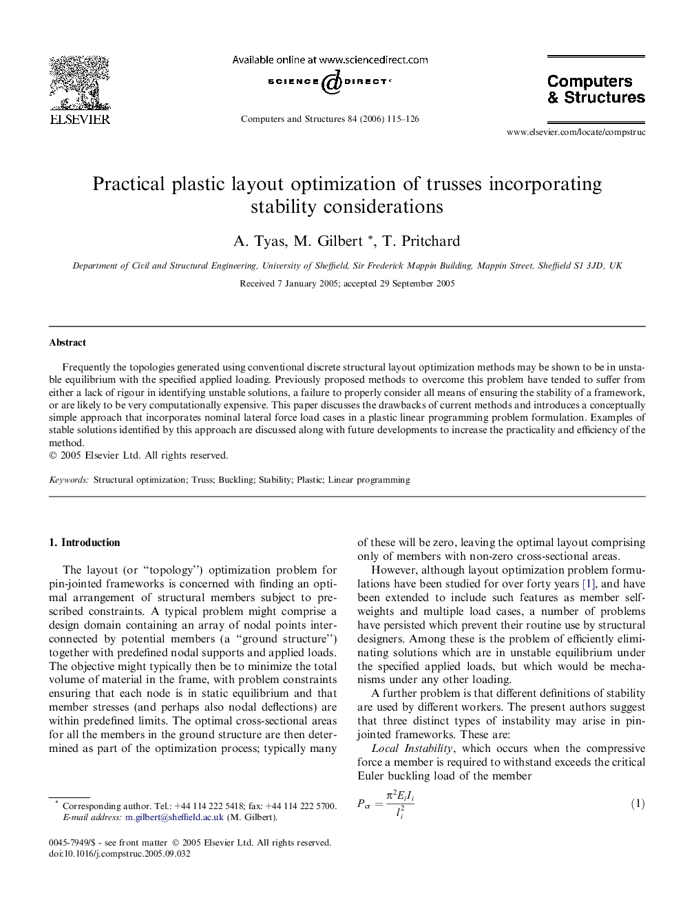 Practical plastic layout optimization of trusses incorporating stability considerations