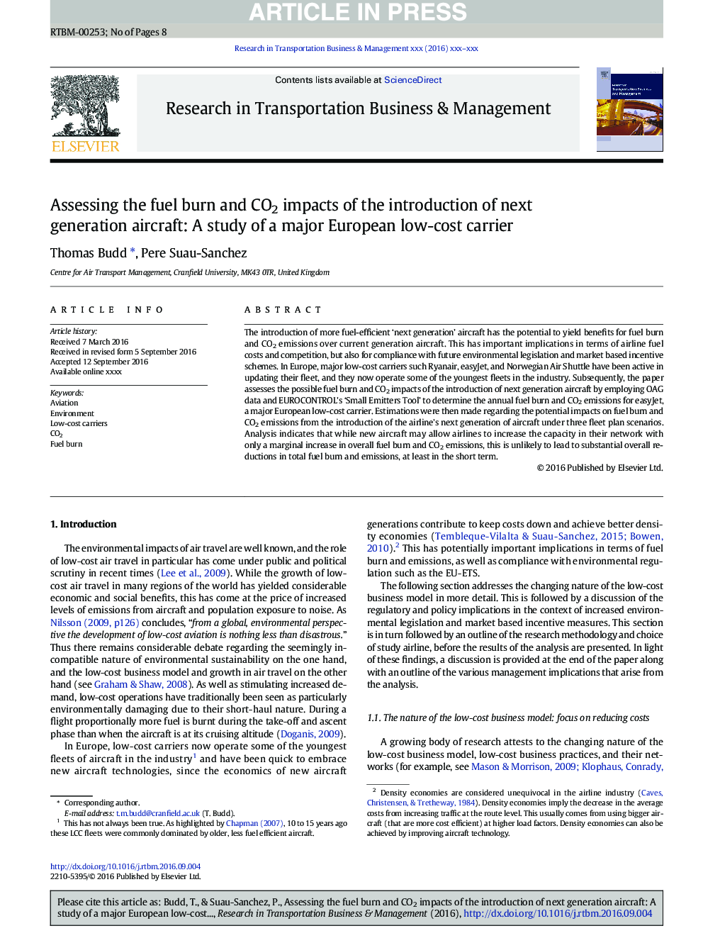 Assessing the fuel burn and CO2 impacts of the introduction of next generation aircraft: A study of a major European low-cost carrier