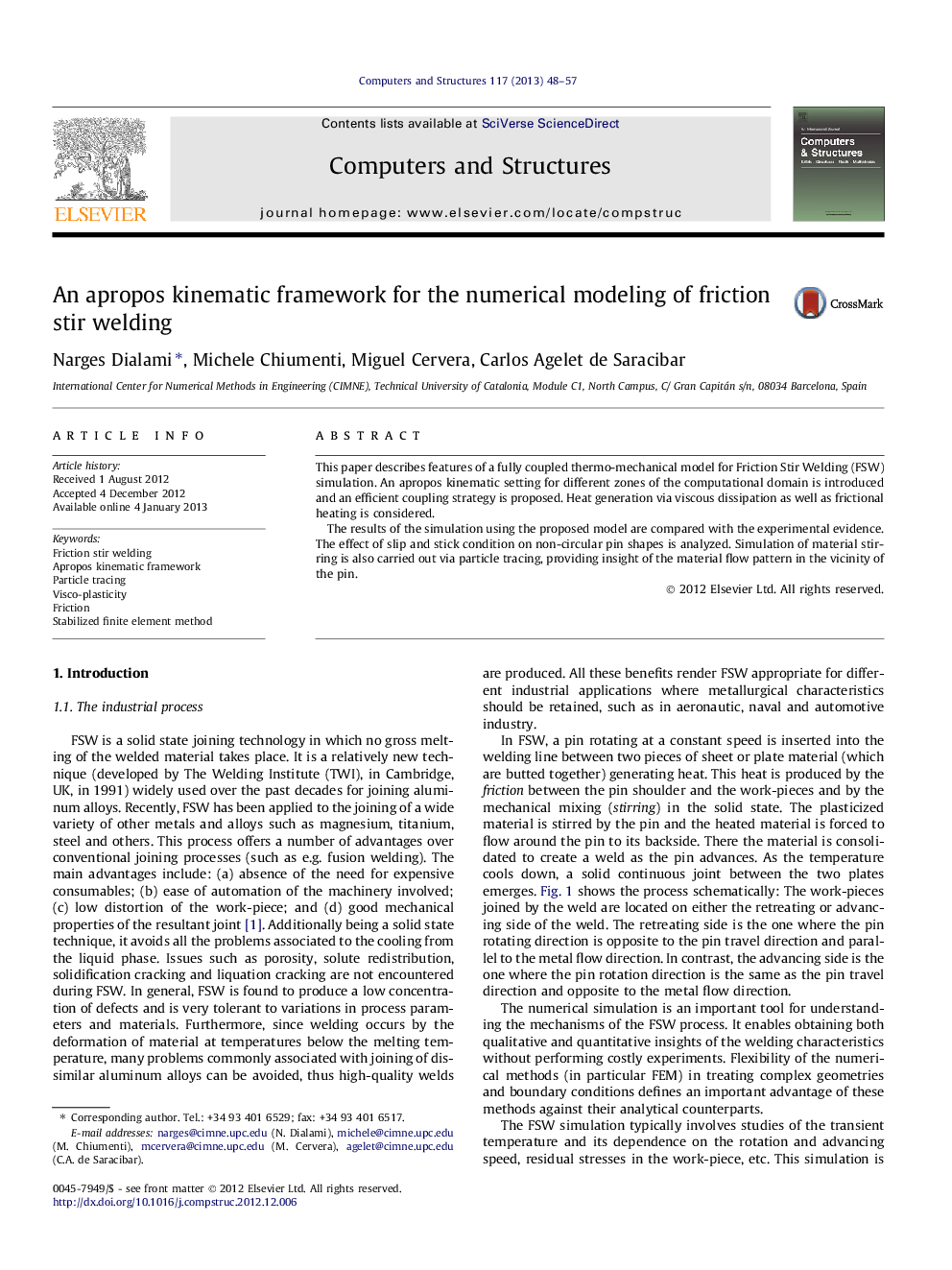 An apropos kinematic framework for the numerical modeling of friction stir welding