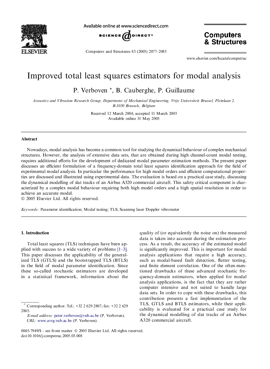 Improved total least squares estimators for modal analysis