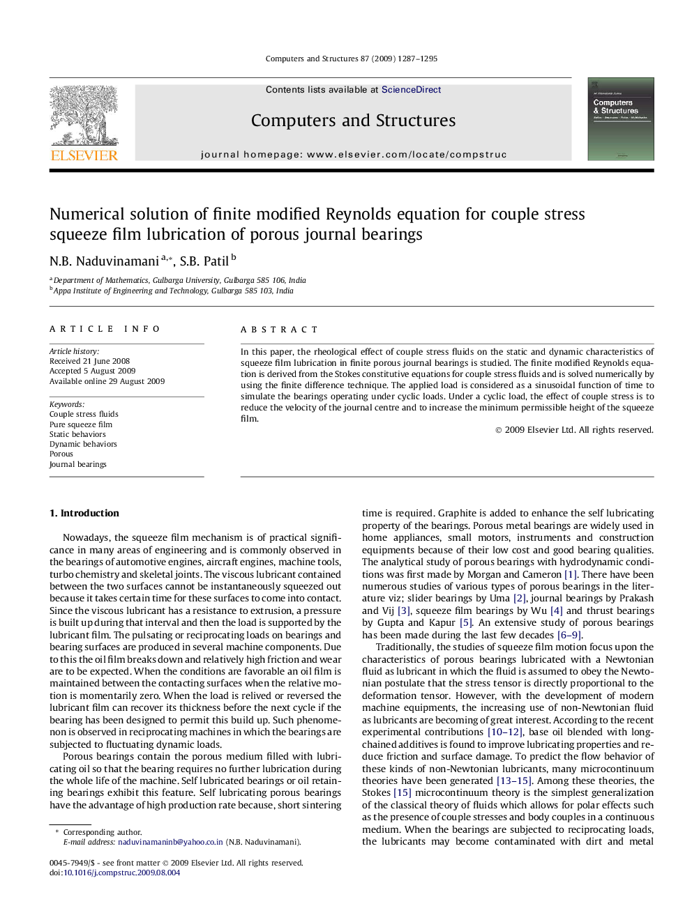 Numerical solution of finite modified Reynolds equation for couple stress squeeze film lubrication of porous journal bearings