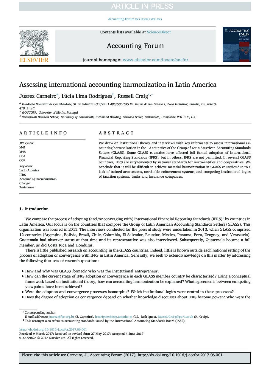 Assessing international accounting harmonization in Latin America