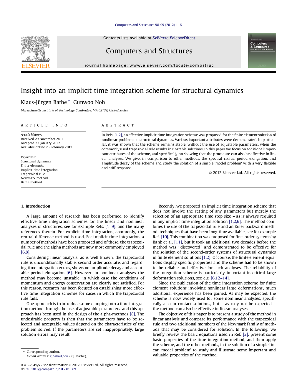 Insight into an implicit time integration scheme for structural dynamics