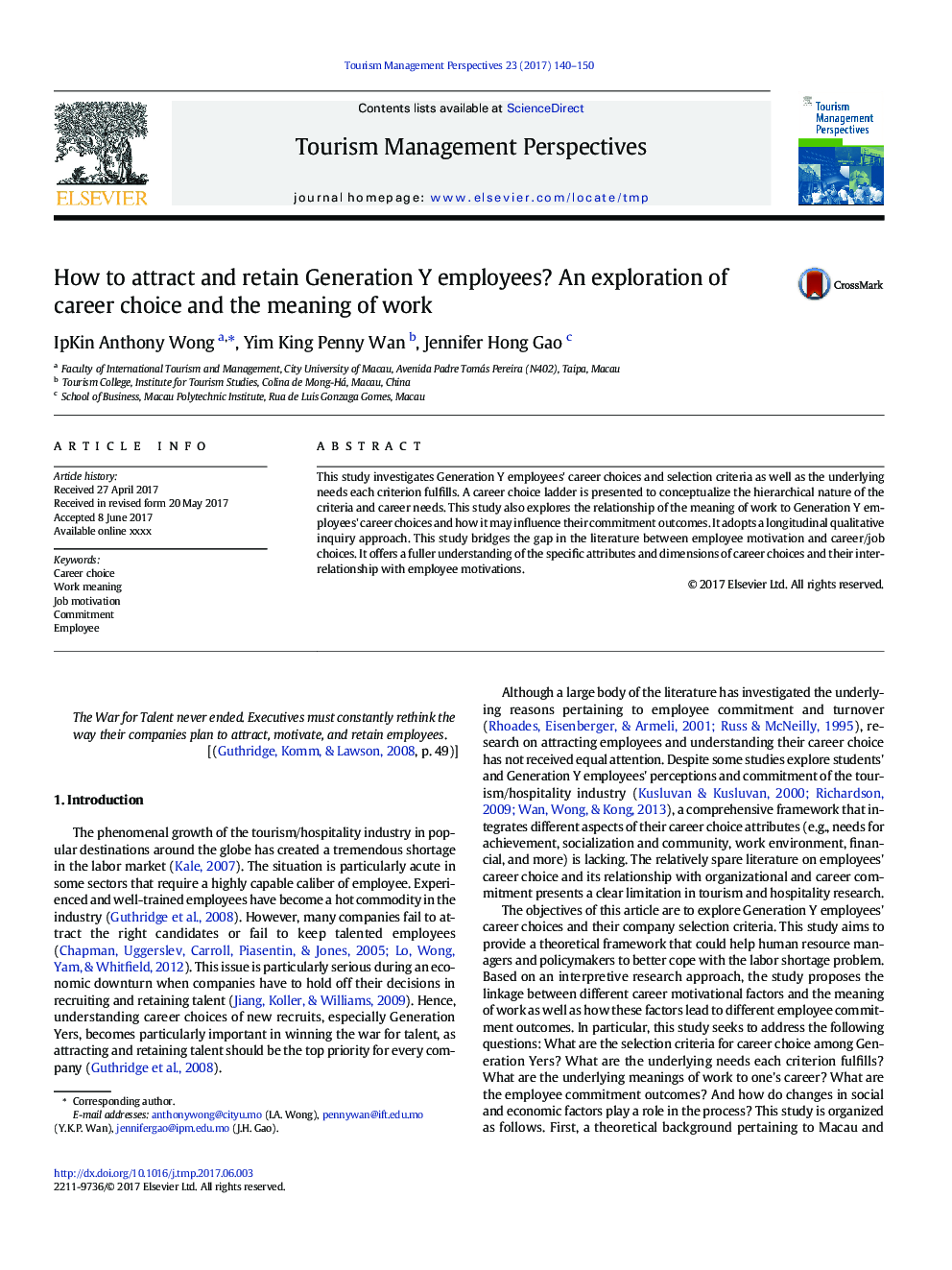 عکس صفحه اول مقاله: How to attract and retain Generation Y employees? An exploration of career choice and the meaning of work How to attract and retain Generation Y employees? An exploration of career choice and the meaning of work