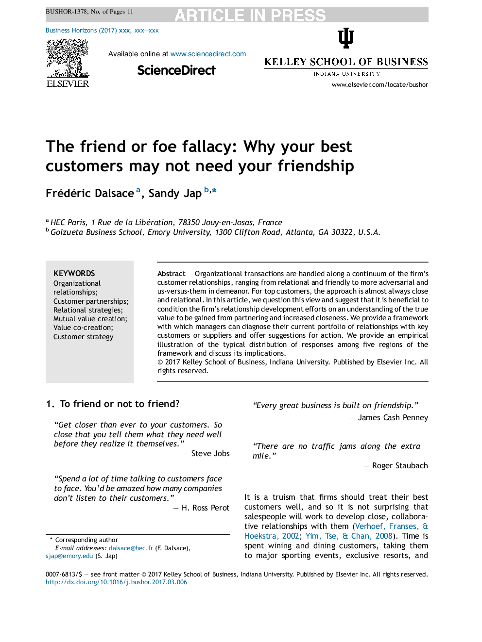 The friend or foe fallacy: Why your best customers may not need your friendship