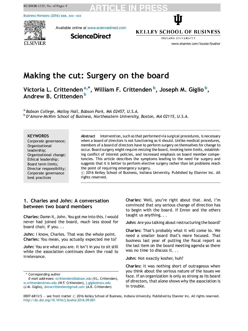 Making the cut: Surgery on the board