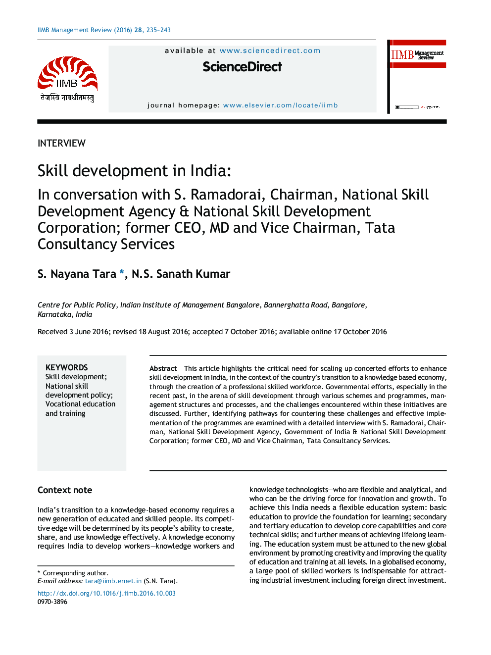 Skill development in India: