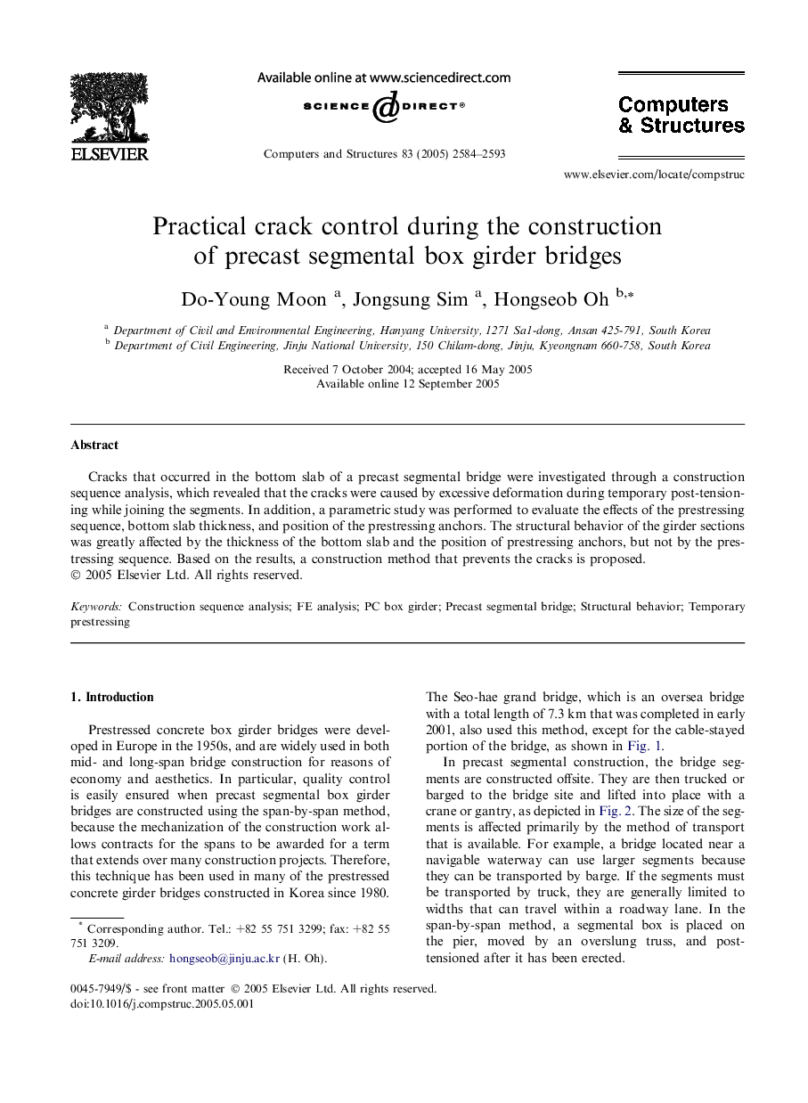 Practical crack control during the construction of precast segmental box girder bridges