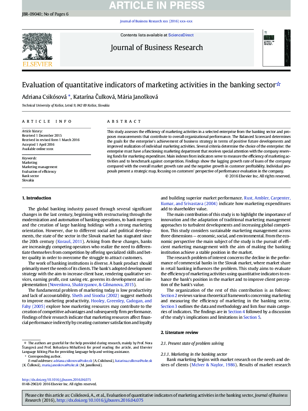 Evaluation of quantitative indicators of marketing activities in the banking sector