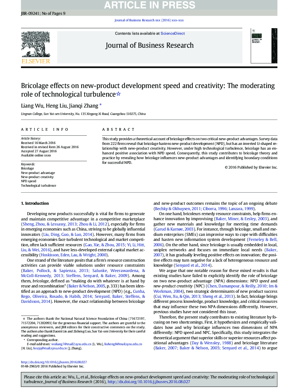 Bricolage effects on new-product development speed and creativity: The moderating role of technological turbulence