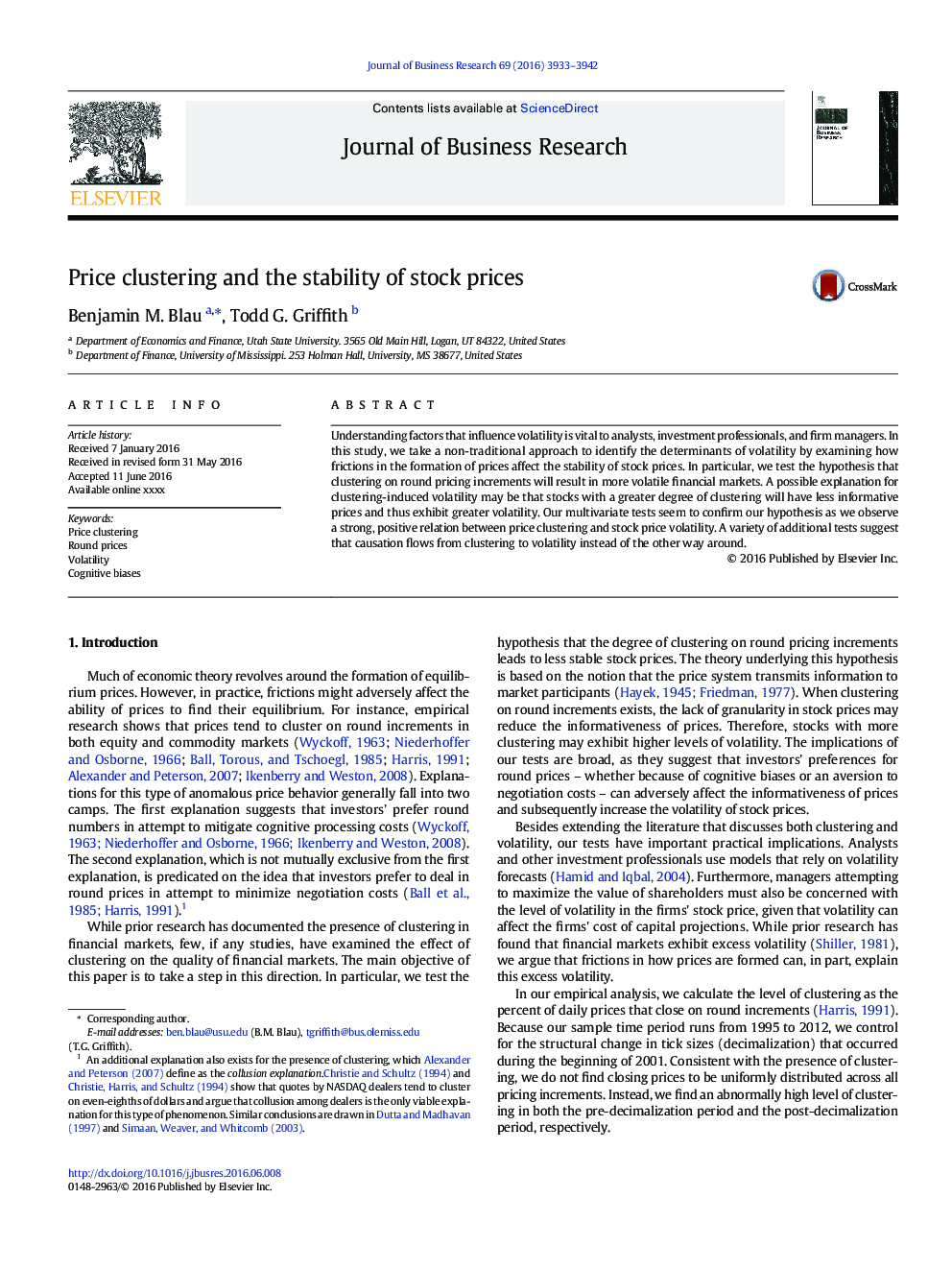 Price clustering and the stability of stock prices