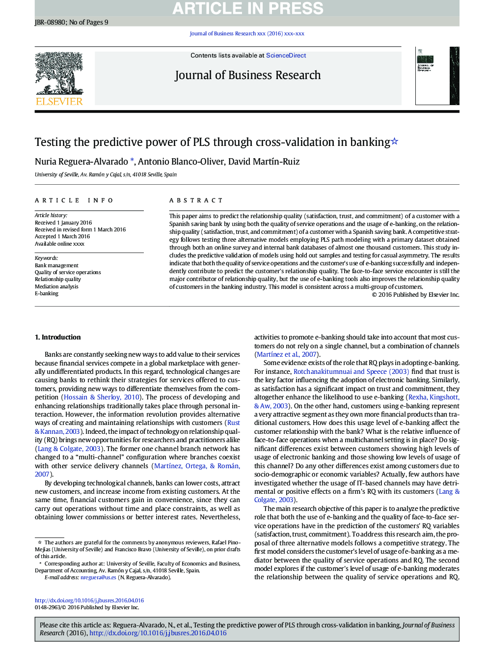 Testing the predictive power of PLS through cross-validation in banking